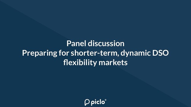 Panel discussion
Preparing for shorter-term, dynamic DSO
ﬂexibility markets
