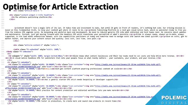 Optimise for Article Extraction
