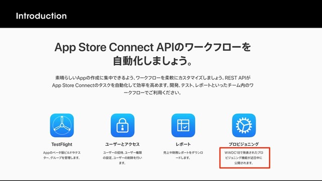 ©2019 Wantedly, Inc.
Introduction
App Store Connect API ͱ͸
Ϋϥογϡͷൃੜ৔ॴ΍ɺൃੜܦ࿏Λه࿥ͨ͠ϩά
https://developer.apple.com/jp/app-store-connect/api/
