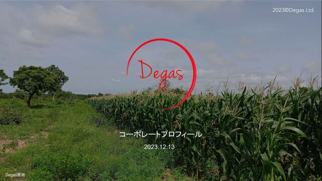 コーポレートプロフィール
Degas農地
2023.12.13
2023©Degas Ltd.
