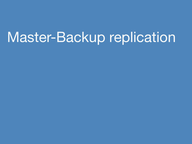 Master-Backup replication
