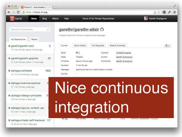 Nice continuous
integration
