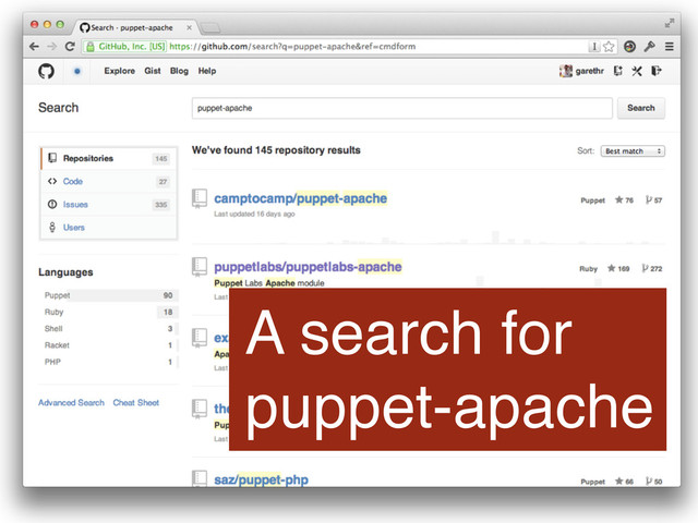 A search for
puppet-apache
