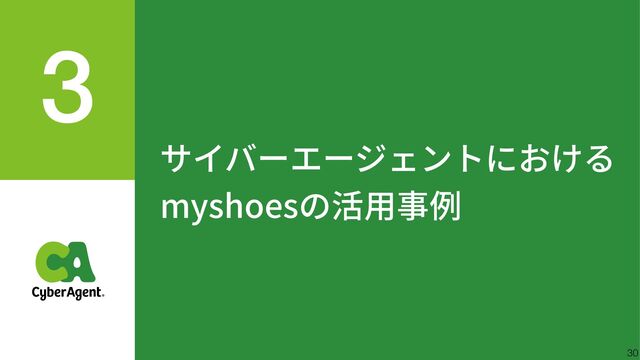 サイバーエージェントにおける
 
myshoesの活⽤事例
30
