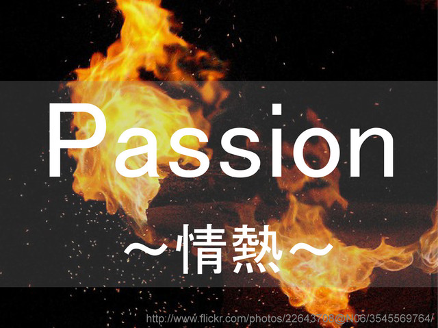 http://www.flickr.com/photos/22643708@N06/3545569764/
Passion
～情熱～
