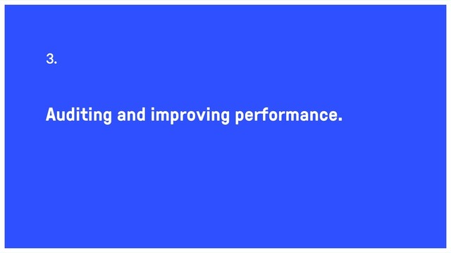 Auditing and improving performance.
3.
