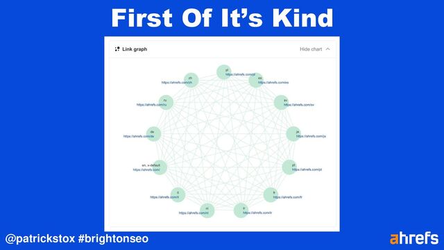 @patrickstox #brightonseo
First Of It’s Kind
