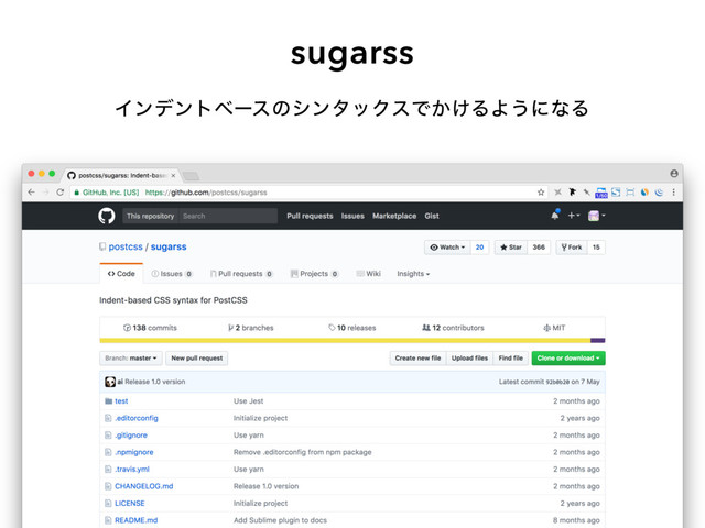 ! ϓϥάΠϯΛબͿ ͜ͷઌੜ͖ͷ͜ΔͨΊͷ
1PTU$44࣮ફೖ໳
sugarss
ΠϯσϯτϕʔεͷγϯλοΫεͰ͔͚ΔΑ͏ʹͳΔ
