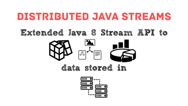 distributed java streams
Extended Java 8 Stream API to
data stored in
