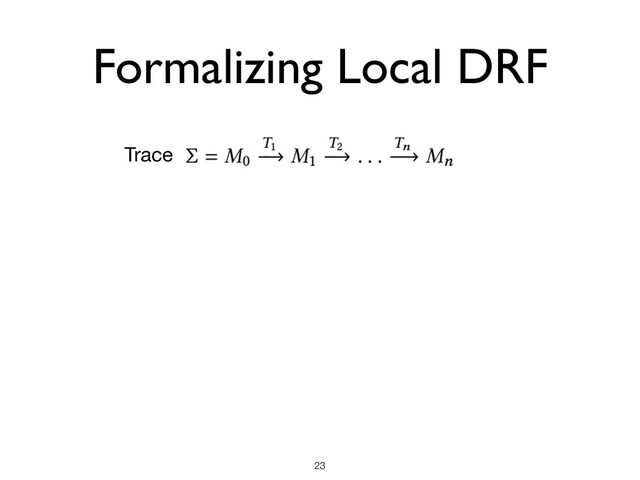 Formalizing Local DRF
!23
Trace
