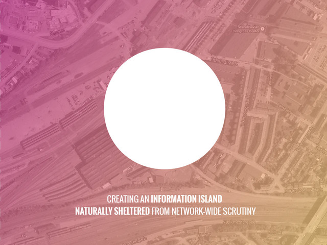 CREATING AN INFORMATION ISLAND
NATURALLY SHELTERED FROM NETWORK-WIDE SCRUTINY
