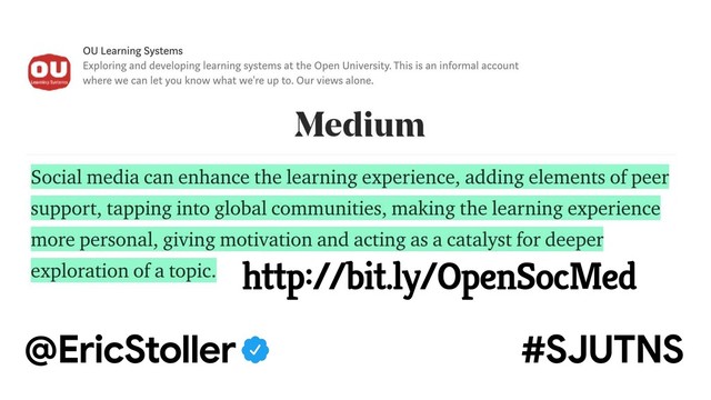 http://bit.ly/OpenSocMed
#SJUTNS
@EricStoller
