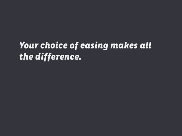 Your choice of easing makes all
the difference. 
