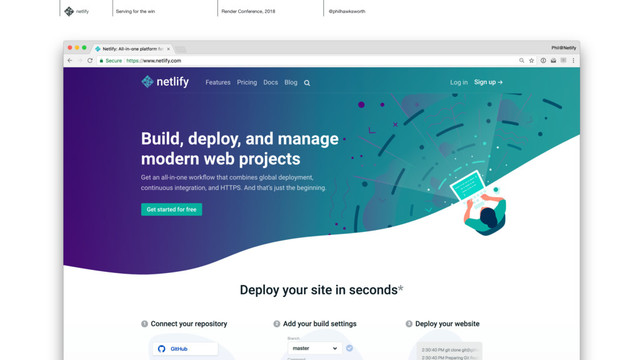 netlify Serving for the win Render Conference, 2018 @philhawksworth
