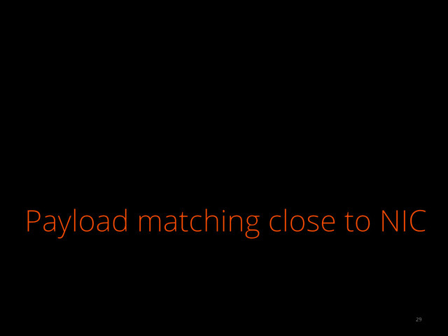 Payload matching close to NIC
29
