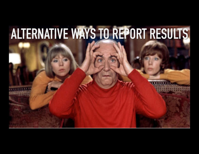 ALTERNATIVE WAYS TO REPORT RESULTS
