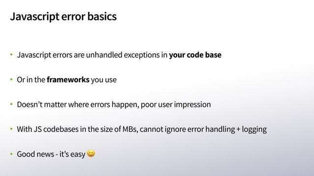 Dealing with javascript errors in SPAs - Speaker Deck