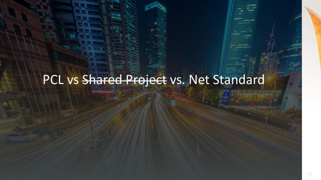 58
58
PCL vs Shared Project vs. Net Standard
