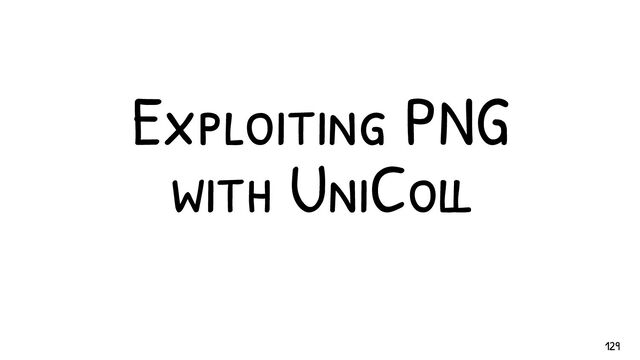 Exploiting PNG
with UniColl
129
