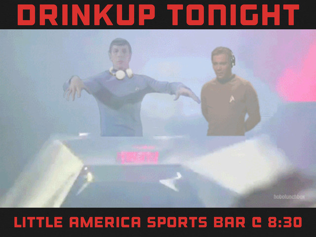 CODEZ
drinkup TONIGHT
little america sports bar @ 8:30
