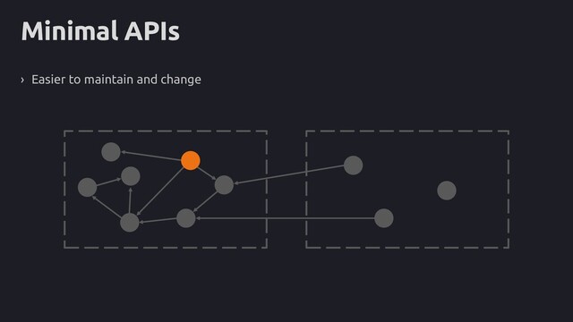 Minimal APIs
› Easier to maintain and change
