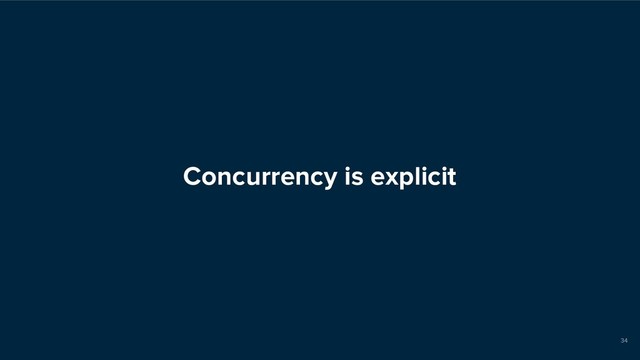 Concurrency is explicit
34
