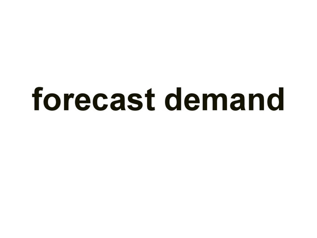 forecast demand
