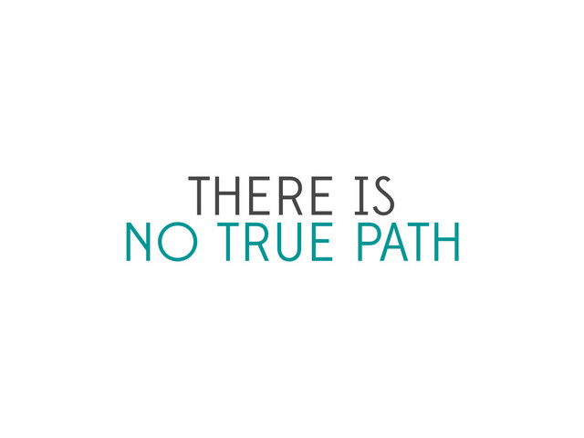 THERE IS
NO TRUE PATH
