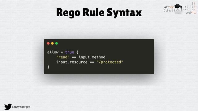 abhaybhargav
Rego Rule Syntax
