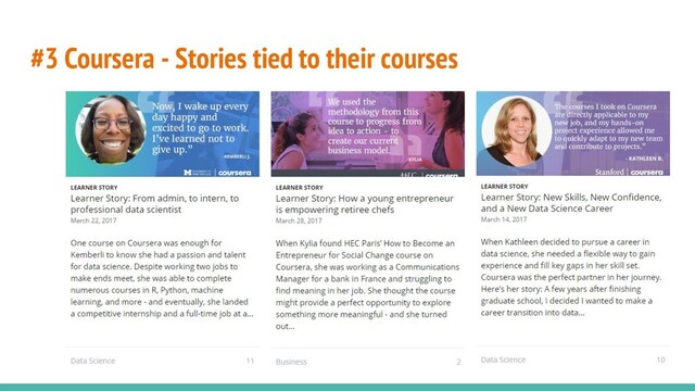 #3 Coursera - Stories tied to their courses
