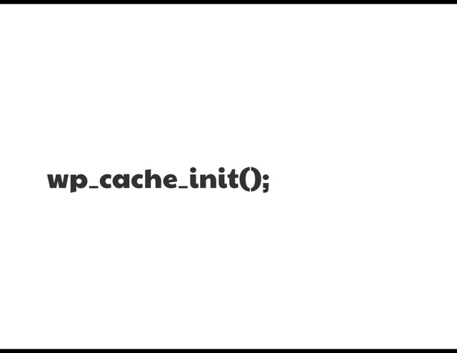 wp_cache_init();

