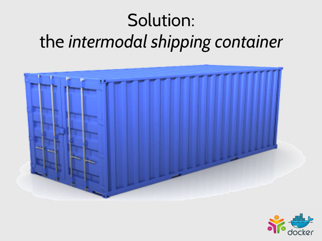 Solution:
the intermodal shipping container
