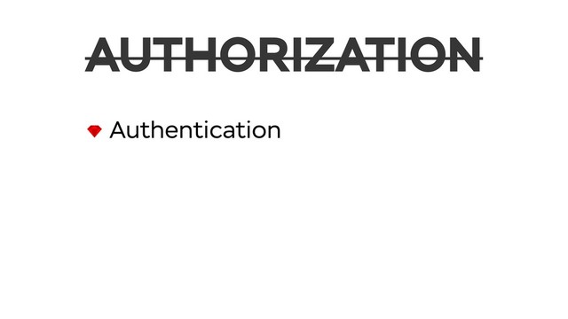 Authentication
AUTHORIZATION
