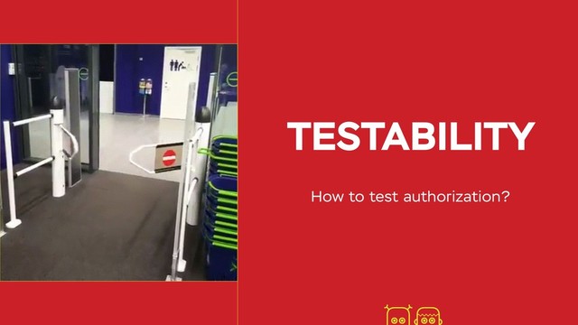 TESTABILITY
How to test authorization?
