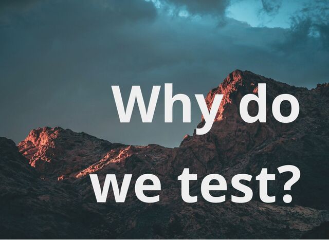 Why do
we test?
