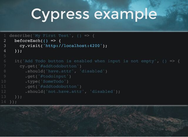 Cypress example
