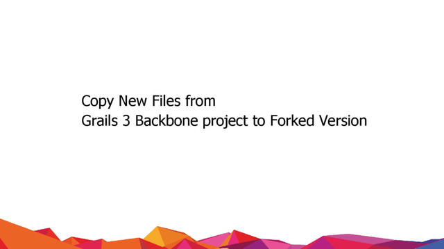 www.tothenew.com
Copy New Files from
Grails 3 Backbone project to Forked Version
