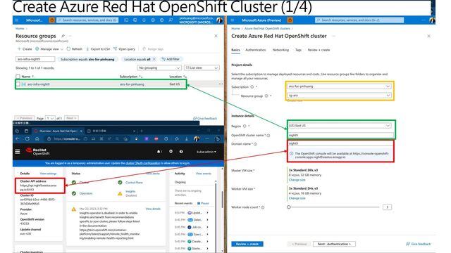 Create Azure Red Hat OpenShift Cluster (1/4)
