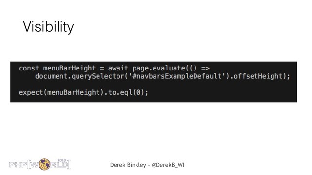 Derek Binkley - @DerekB_WI
Visibility

