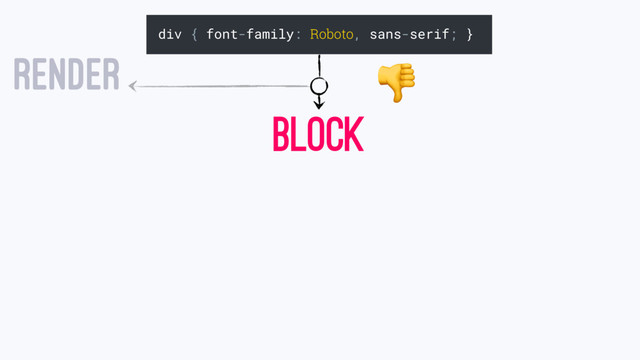 div { font-family: Roboto, sans-serif; }
RENDER
BLOCK


