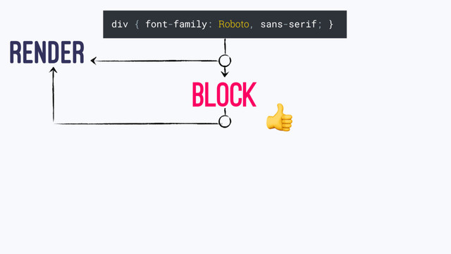 div { font-family: Roboto, sans-serif; }
RENDER
BLOCK


