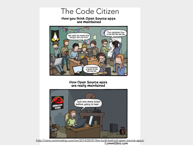 http://www.commitstrip.com/en/2014/05/07/the-truth-behind-open-source-apps/
The Code Citizen
