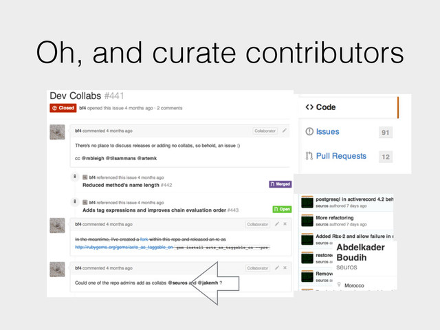 Oh, and curate contributors
