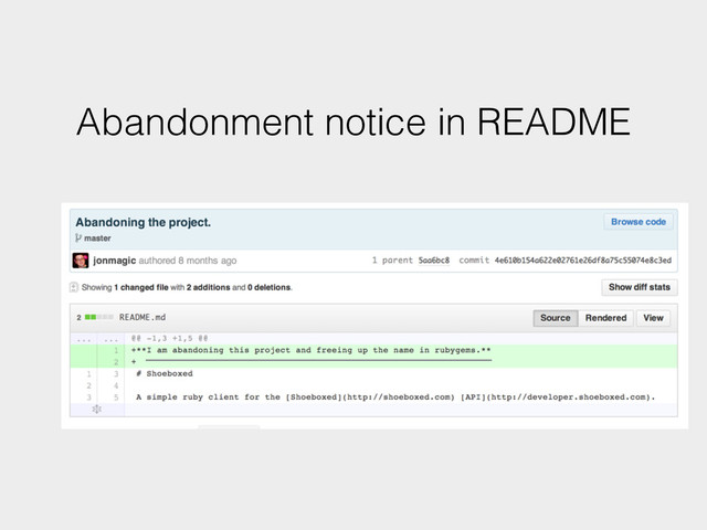 Abandonment notice in README
