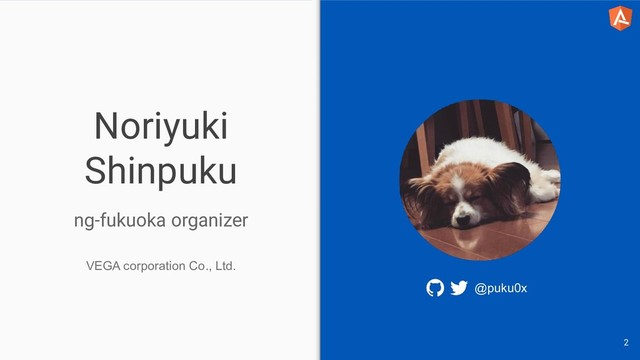 Noriyuki
Shinpuku
ng-fukuoka organizer
@puku0x
2
VEGA corporation Co., Ltd.
