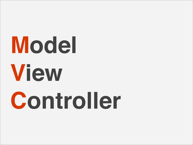 Model
View
Controller
