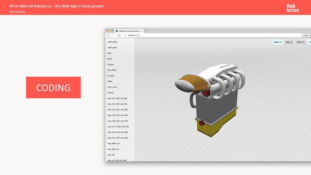 3D im Web mit Babylon.js – Ihre Web-App in Szene gesetzt
Workshop
CODING
