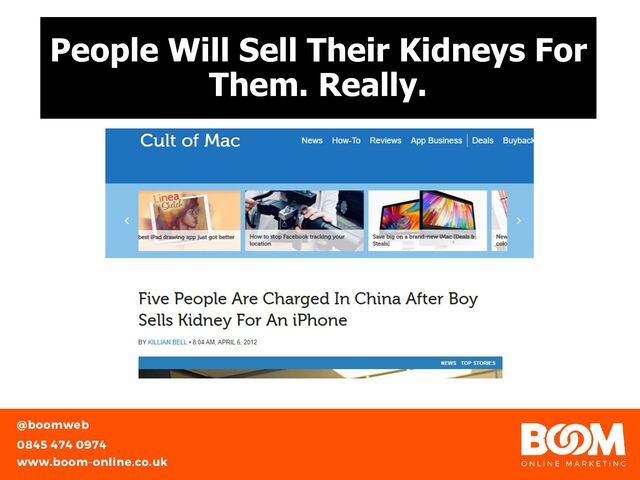 People Will Sell Their Kidneys For
Them. Really.
