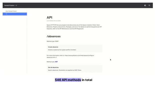 546 API methods in total
