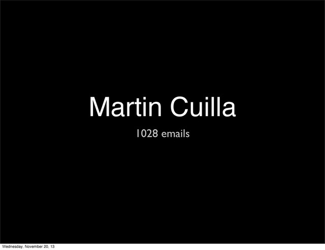Martin Cuilla
1028 emails
Wednesday, November 20, 13
